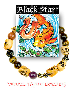 Black Star Vintage Tattoo Bracelets designed by Andy Brodsky