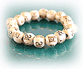 Karma Beads - White/Striped Wood (17)