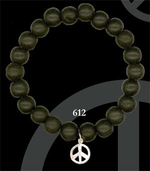 White Gold Dipped Peace - Black Wood(612)