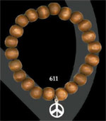 White Gold Dipped Peace - Brown Wood(611)