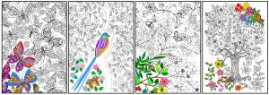 Joy of Coloring ( 11x17) 4 pack Enchanted Gardens 